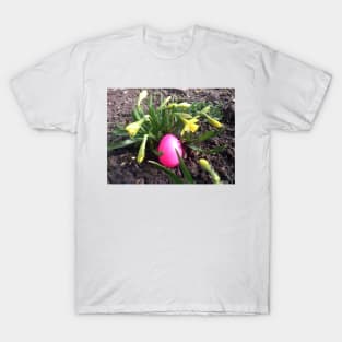 Easter egg in the flowerbed T-Shirt